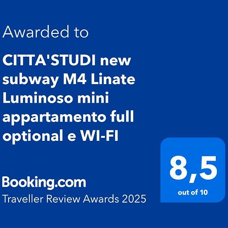 Citta Studi M4 Subway Linate, City Center 10 Min, Luminoso Appartamento Full Optional Wi-Fi Milano Exteriör bild